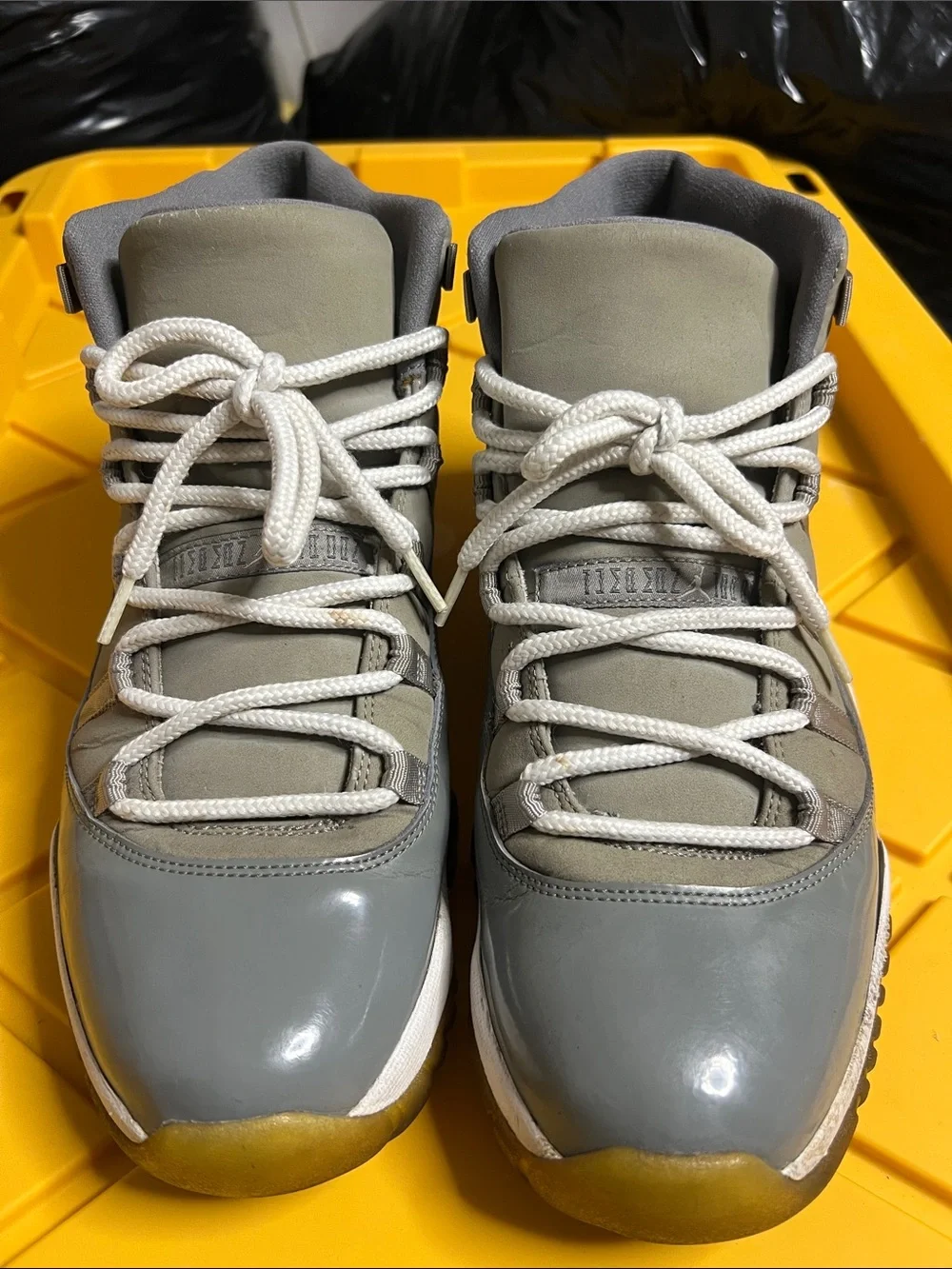 Air jordan retro 11 “cool Grey” size 11 beaters, great for project shoe.